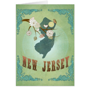 Carte d'état de New Jersey - vert