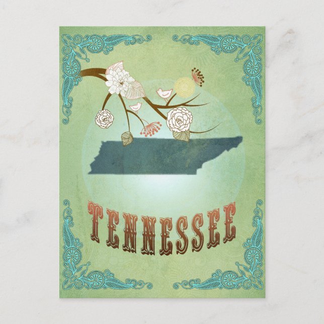 Carte d'état du Tennessee - Vert (Devant)