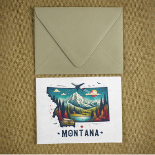Carte d'état Retro Vintage Montana