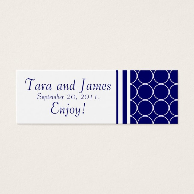 Carte d'étiquette Marine White Dots Wedding Favor (Devant)