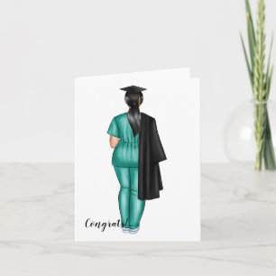 Carte d'études pour femme personnalisée en Scrubs