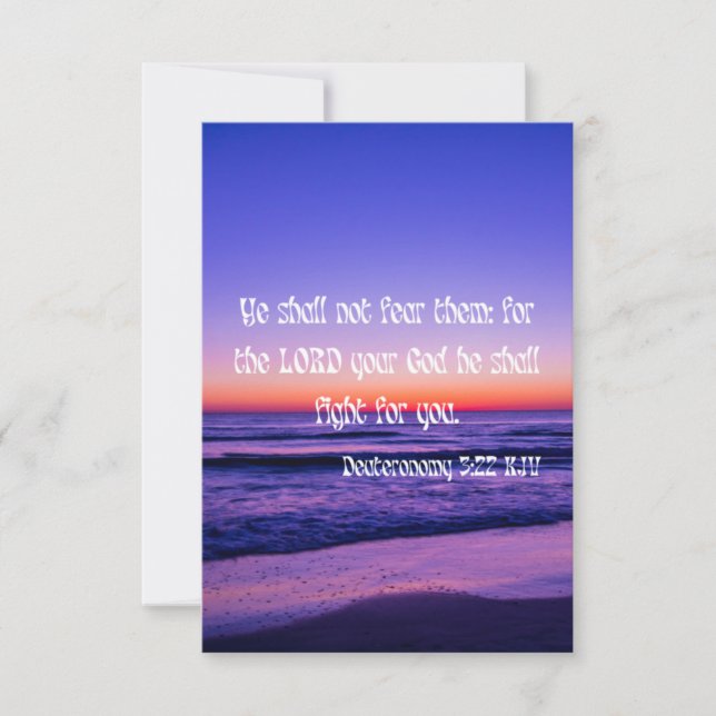 Carte Deutéronome 3:22 KJV Bible Verse Pic Flat Salutati (Devant)
