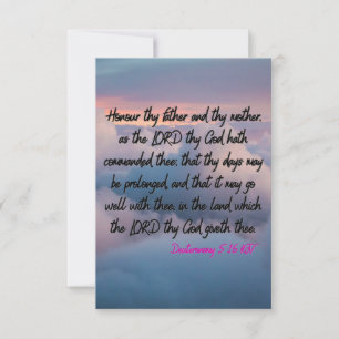 Carte Deutéronome 5:16 KJV Bible Verse Pic Flat Salutati
