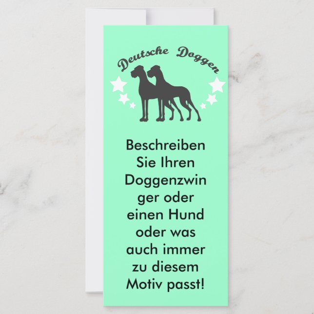 Carte Deutsche Doggen (Devant)