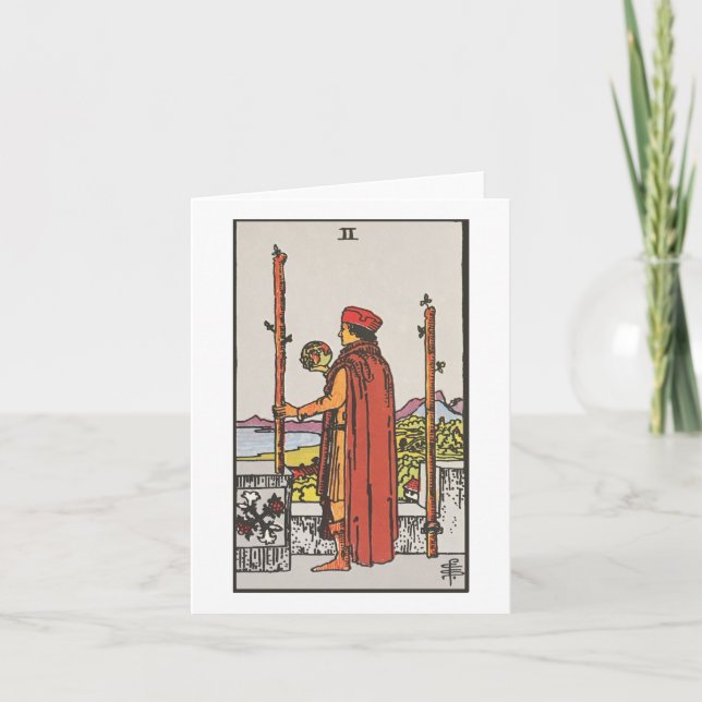 Carte Deux baguettes - Rider Waite Smith tarot (Devant)