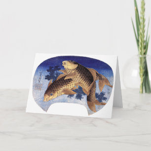 Carte Deux Carpes, Hokusai