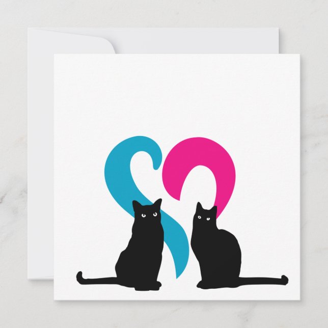 Carte Deux chats amoureux (Devant)
