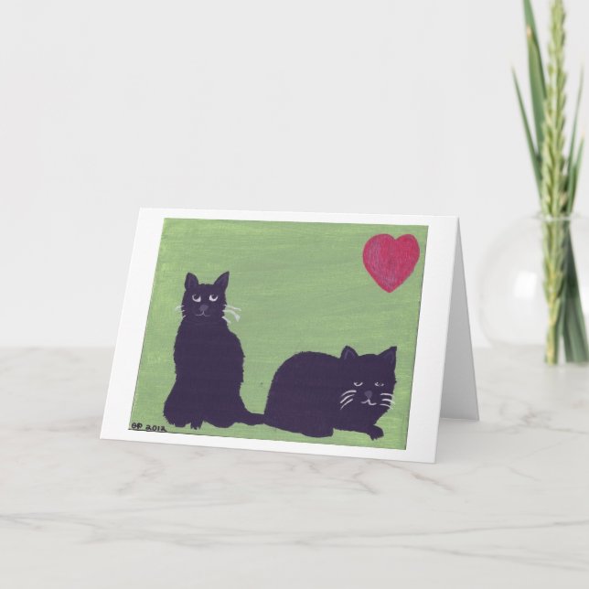 Carte Deux chats noirs (Devant)