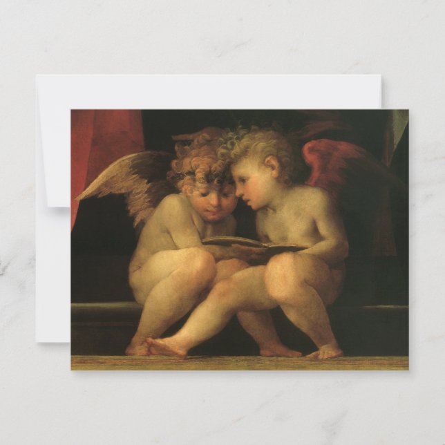 Carte Deux chérubins lisant par Rosso Fiorentino, Anges (Devant)