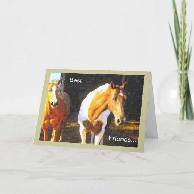 Carte Deux chevaux dans le pré, sympathie de perte (Devant)