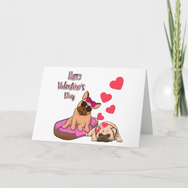 Carte Deux Chiens Amoureux La Saint-Valentin (Devant)