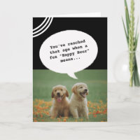 deux chiens Bonne heure Vieille Amusante Anniversa