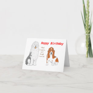 Carte Deux chiens qui vous souhaitent un joyeux annivers