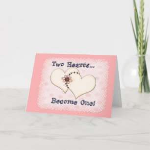 Carte Deux coeurs Mariages Félicitations