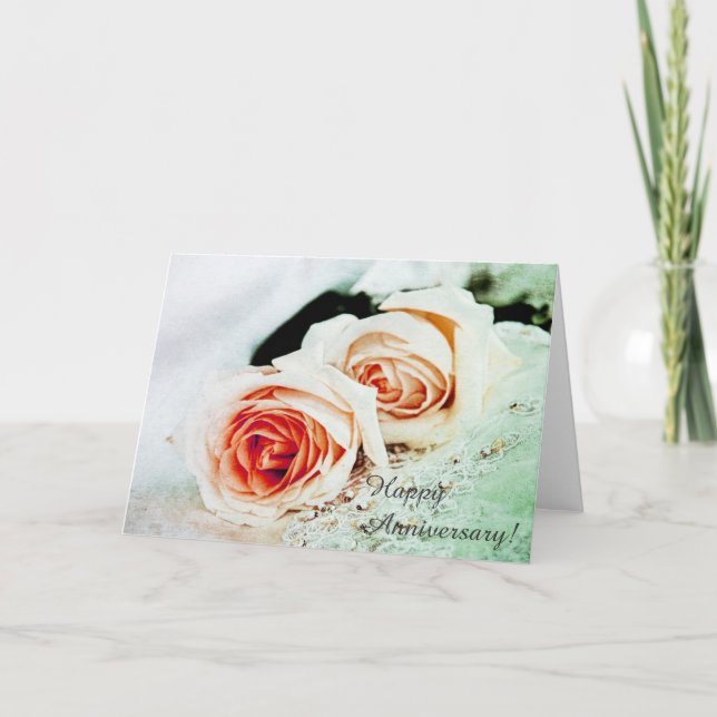 Carte Deux coraux tendres roses - heureux anniversaire (Devant)