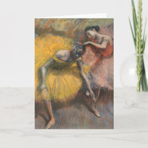 Carte Deux danseuses, Jaune et Rose   Edgar Degas