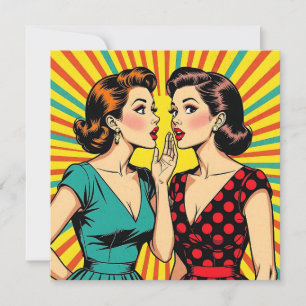 Carte Deux Femmes Gossier Dire Secrets Pop Art