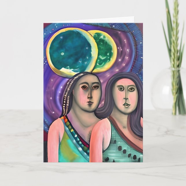 Carte Deux femmes sous la lune (Devant)