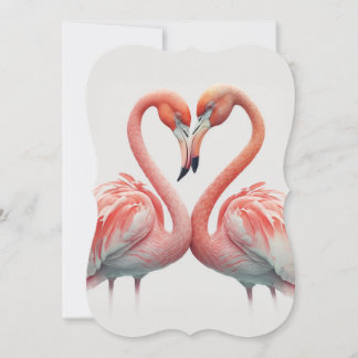 Carte Deux Flamants roses amoureux