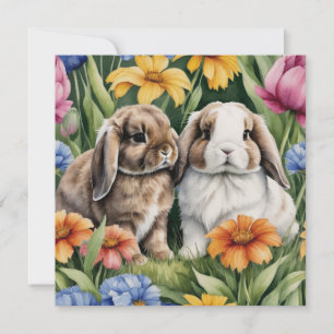 Carte Deux lapins de lapin de lapin de petite lop
