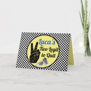 Carte Deux Legit to Quit Hip hop Checkerboard Anniversai