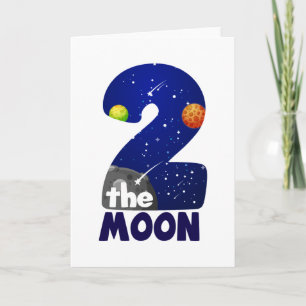 Carte DEUX LUNE 2e anniversaire Toddler Space Anniversai