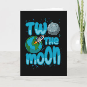 Carte DEUX LUNE 2e anniversaire Toddler Space Anniversai