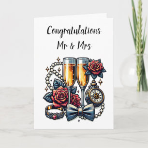Carte Deux Lunettes de Champagne, Mariage
