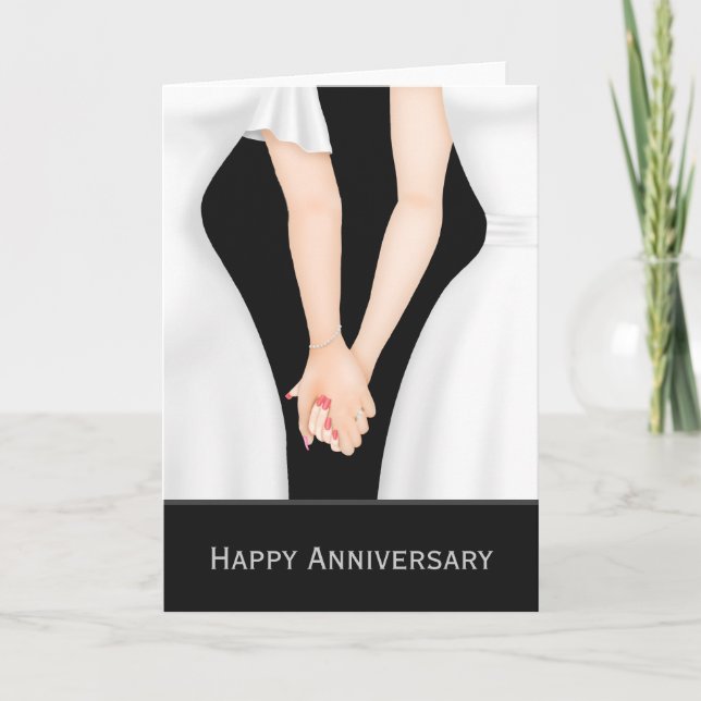 Carte Deux mariées en robes Anniversaire de mariage (Devant)