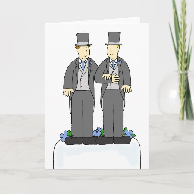 Carte Deux mariés, félicitations de mariage homosexuel (Devant)