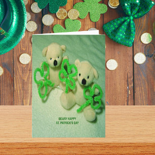 Carte Deux Nounours avec Shamrock