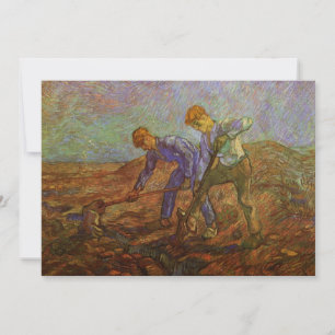 Carte Deux paysans creusant par Vincent van Gogh