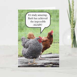 Carte Deux poules humour de joyeux anniversaire