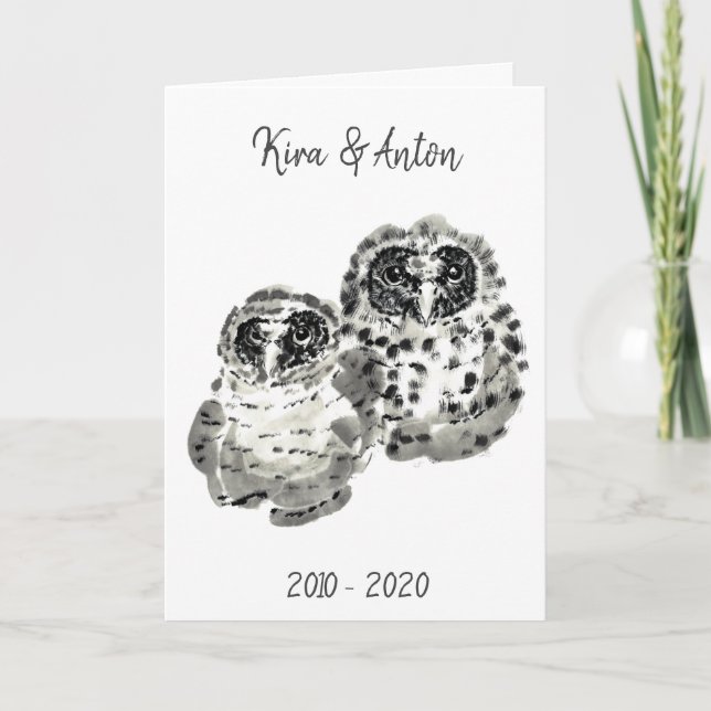 Carte Deux poussins de choux peint à l'encre de suie (Devant)