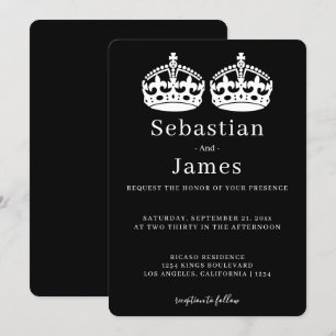 Carte Deux Rois Font Un Mariage Gay À Thème De Couronne 