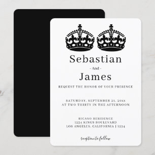 Carte Deux Rois Font Un Mariage Gay À Thème De Couronne 