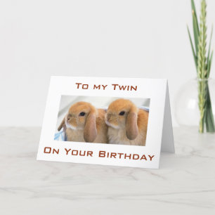 CARTE "DEUX SOUHAITS" AVEC "DEUX BUNNIES" POUR L'ANNIVER