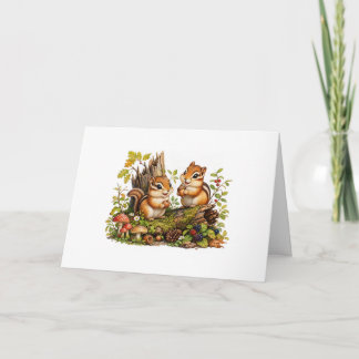 Carte Deux tamias avec des glands