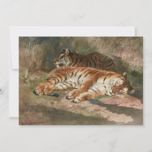 Carte Deux tigres en arrière   Rosa Bonheur