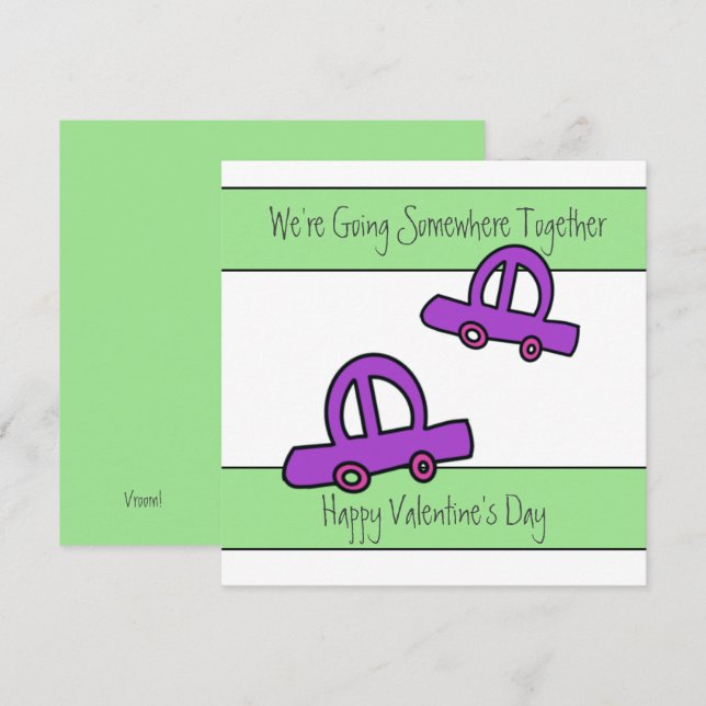 Carte Deux voitures circulent le jour de la Saint-Valent (Devant / Derrière)