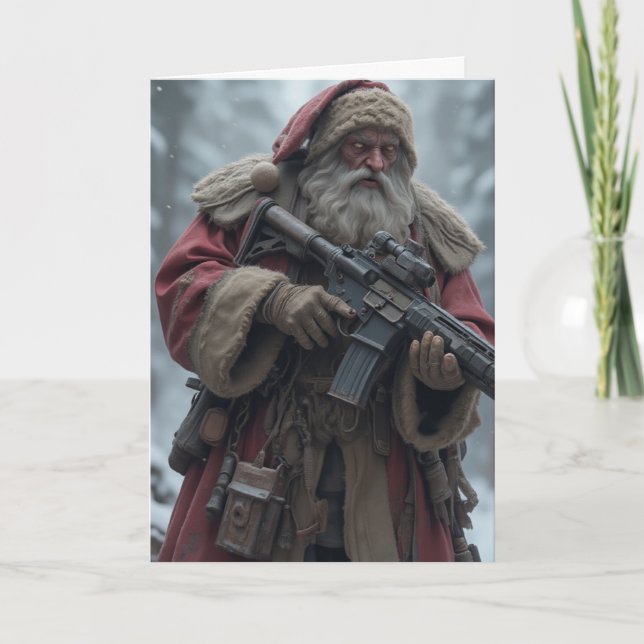 Carte Deuxième amendement Père Noël Noël personnalisé (Devant)