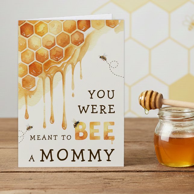Carte Devait être une ruche de maman Fête des mères (Meant to Bee a Mom Honeycomb Mother's Day Card
)