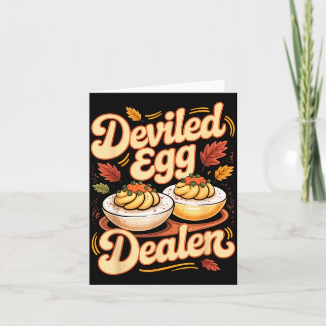 Carte Deviled Egg Er Funny Retro Thanksgiving Food Quote (Devant)