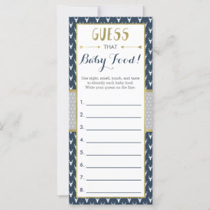 Carte Devine Que Bébé Nourriture Jeu, Baby shower, Cerf