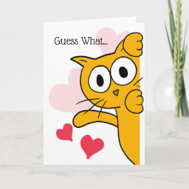 Carte Devinez ce que vous êtes mon salut de chat humain