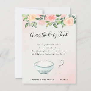 Carte Devinez la nourriture pour bébés   Jeu Baby shower