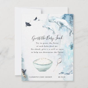 Carte Devinez la nourriture pour bébés   Jeu Baby shower