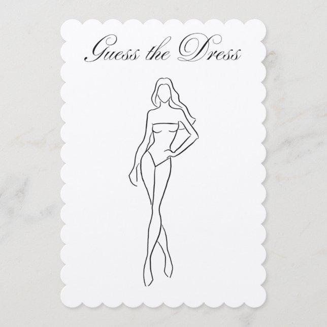 Carte Devinez le jeu de la Fête des mariées vestimentair (Devant)