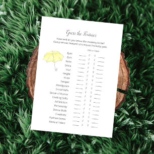 Carte Devinez Les Caractéristiques Baby Sprinkle Game Ca