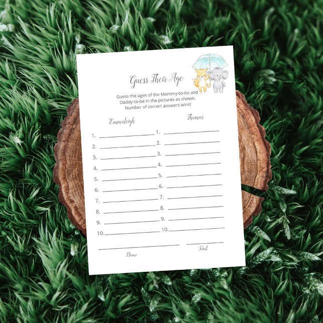 Carte Devinez Leur Age Baby Sprinkle Game Card (Créateur téléchargé)